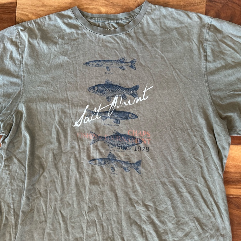Chaps Fishing Tournament Green T-Shirt size XL - Picture 2 of 4